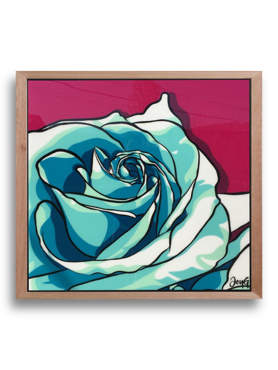 Rose bleue - 36x36